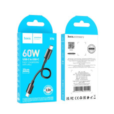 Кабель HOCO X96 Hyper 60W fast charging data cable Type-C to Type-C (L=0.25M) Black