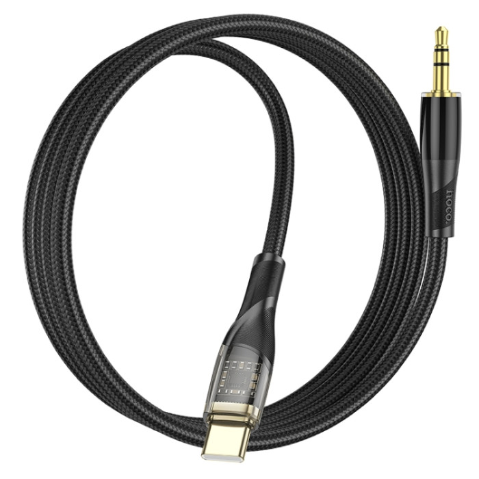 Аудіокабель HOCO UPA25 Transparent Discovery Edition Digital audio conversion cable Type-C Black