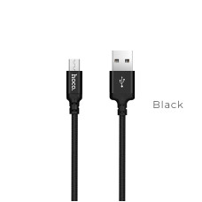 Кабель HOCO X14 USB to Micro 2A, 2m, nylon, aluminum connectors, Black