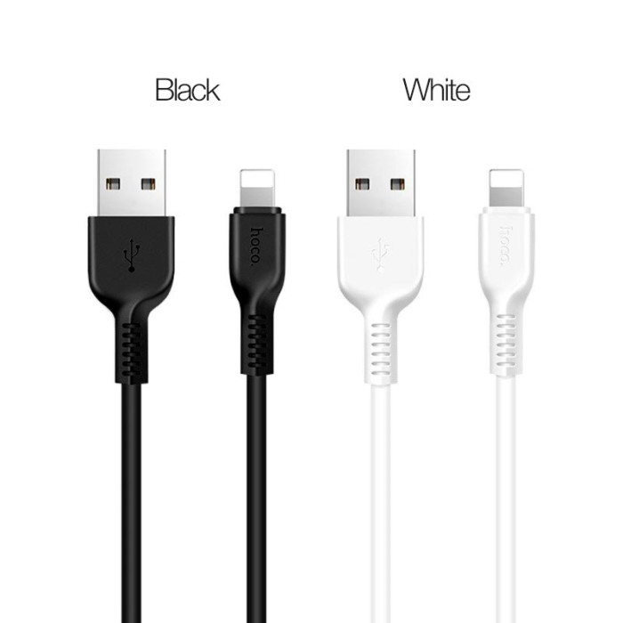 Кабель HOCO X20 USB to iP 2.4A, 1m, PVC, TPE connectors, Black