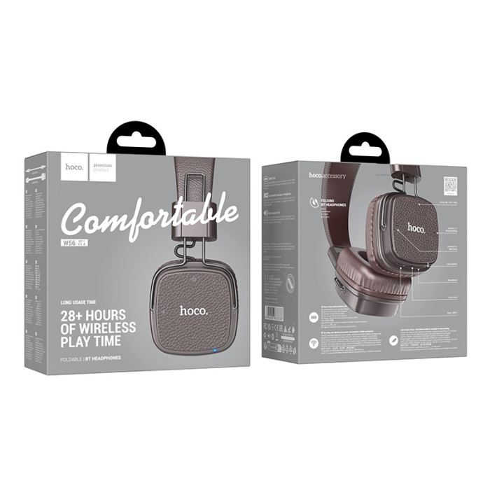 Бездротові накладні навушники HOCO W56 Earl BT headphones Brown