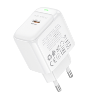Мережевий зарядний пристрій BOROFONE BAS43A Potential single-port PD20W charger(EU) White