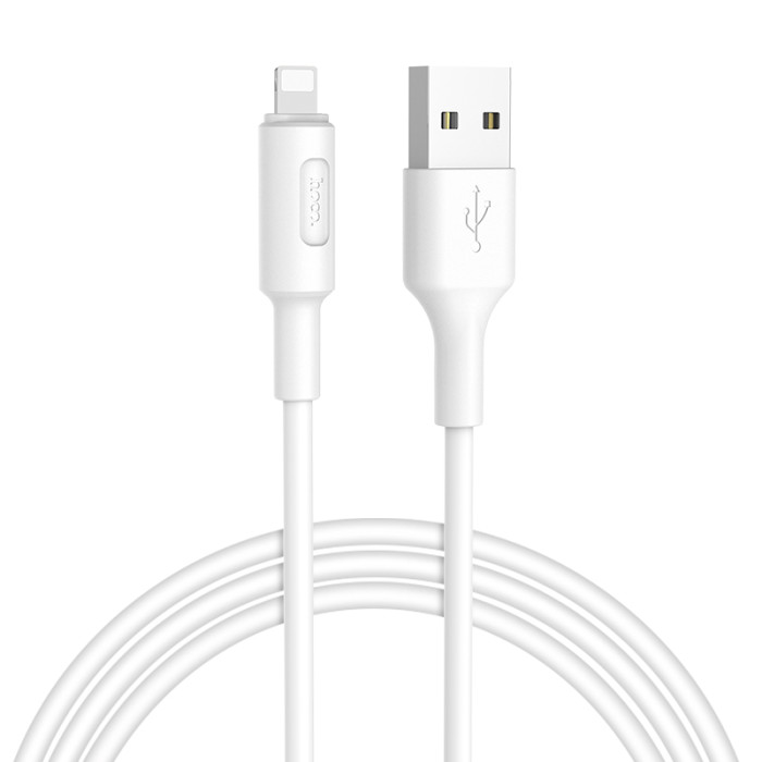 Кабель HOCO X25 USB to iP 2A, 1m, PVC, PVC connectors, White