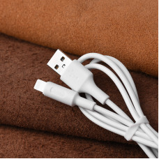 Кабель HOCO X25 USB to iP 2A, 1m, PVC, PVC connectors, White