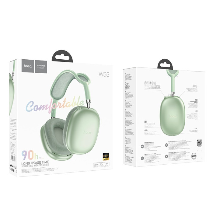 Бездротові накладні навушники HOCO W55 Pleasing BT headphones Green