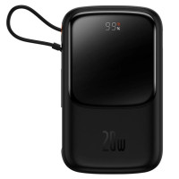 Зовнішній акумулятор Baseus Qpow Pro Digital Display Fast Charge 10000mAh 20W (Type-C cable) Black