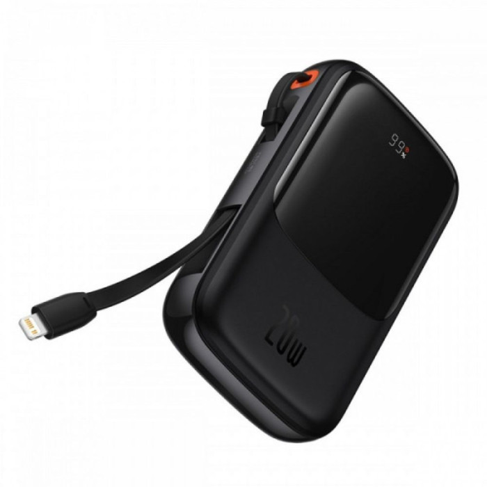 Зовнішній акумулятор Baseus Qpow Pro Digital Display Fast Charge 10000mAh 20W (Type-C cable) Black