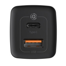 Мережевий зарядний пристрій Baseus GaN2 Lite Quick Charger C+U 65W EU Black