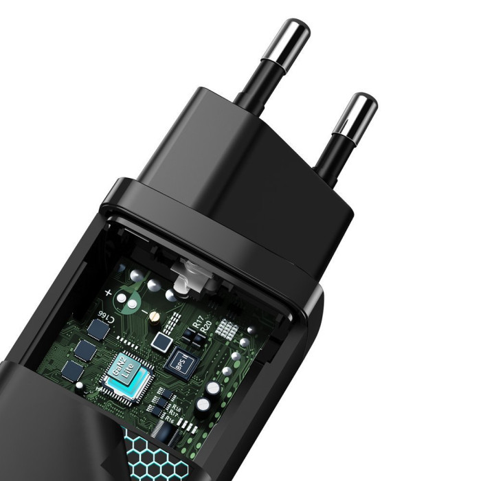 Мережевий зарядний пристрій Baseus GaN2 Lite Quick Charger C+U 65W EU Black
