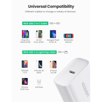 Мережевий зарядний пристрій UGREEN CD137 Fast Charging Power Adapter with PD 20W EU (White) (UGR-60450)