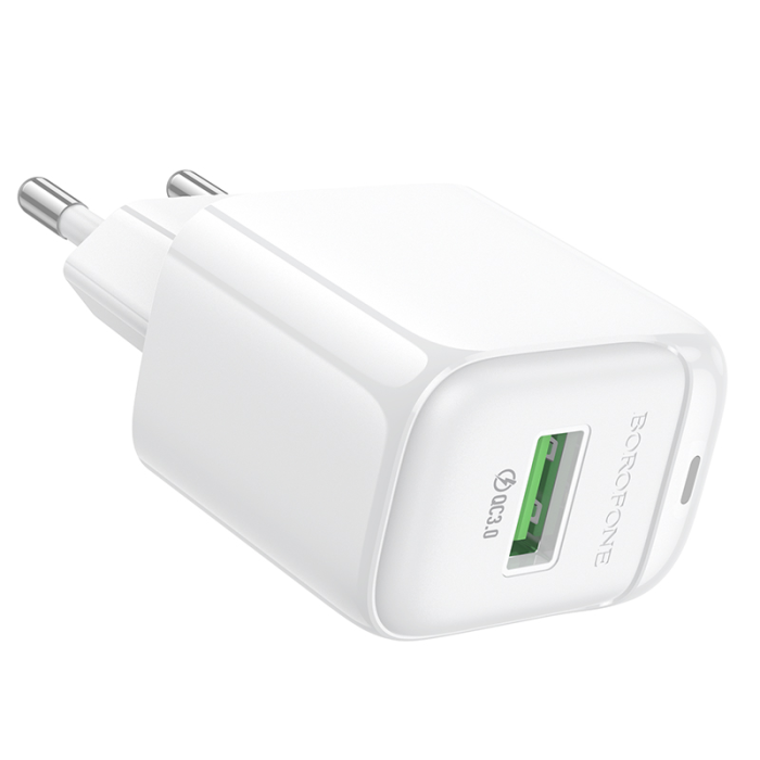 Мережевий зарядний пристрій BOROFONE BAS42A Potential single-port QC3.0 charger(EU) White
