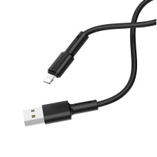 Кабель BOROFONE BX31 USB to iP 2.4A, 1m, silicone, TPE connectors, Black