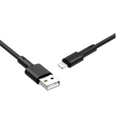 Кабель BOROFONE BX31 USB to iP 2.4A, 1m, silicone, TPE connectors, Black