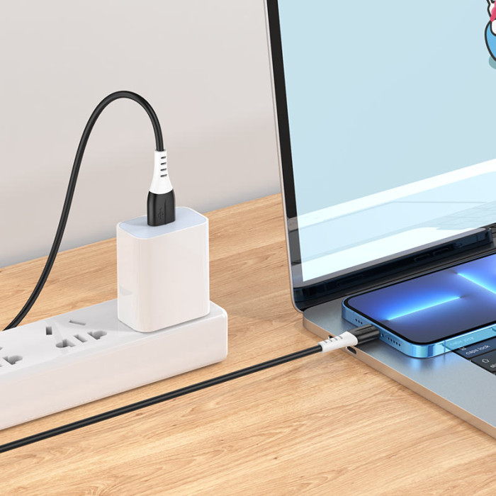 Кабель HOCO X82 USB to iP 2.4A, 1m, silicone, silicone connectors, Black