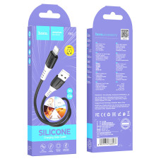 Кабель HOCO X82 USB to iP 2.4A, 1m, silicone, silicone connectors, Black