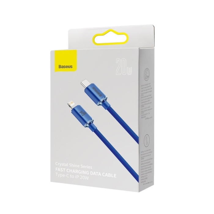 Кабель Baseus Crystal Shine Series Fast Charging Data Cable Type-C to iP 20W 1.2m Blue