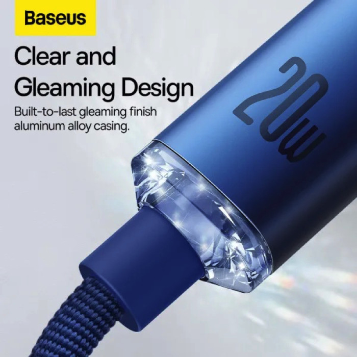 Кабель Baseus Crystal Shine Series Fast Charging Data Cable Type-C to iP 20W 1.2m Blue