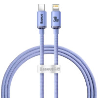 Кабель Baseus Crystal Shine Series Fast Charging Data Cable Type-C to iP 20W 1.2m Purple