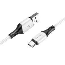 Кабель BOROFONE BX79 USB to Type-C 3A, 1m, silicone, silicone connectors, White