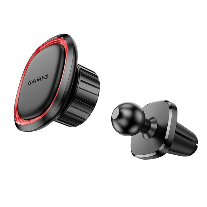 Автотримач для телефона BOROFONE BH124 Roman magnetic car holder (air outlet) Black and Red