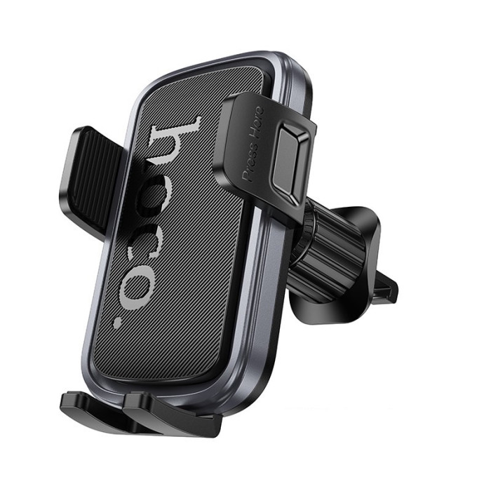 Автотримач для телефона HOCO H78 Vista push-type car holder (air outlet) Black Metal Gray
