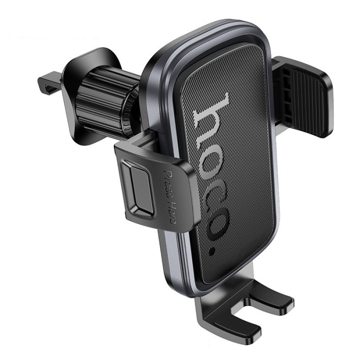Автотримач для телефона HOCO H78 Vista push-type car holder (air outlet) Black Metal Gray