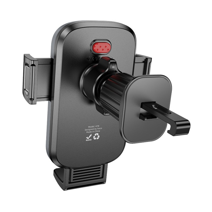 Автотримач для телефона HOCO H78 Vista push-type car holder (air outlet) Black Metal Gray