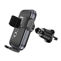 Автотримач для телефона HOCO H78 Vista push-type car holder (air outlet) Black Metal Gray