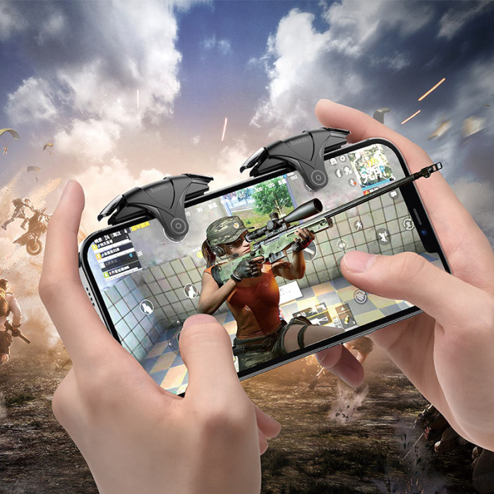 Ігровий контролер для мобільного HOCO GM5 Wolf mobile game buttons Black Metal Gray