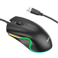 Миша HOCO GM19 Enjoy gaming luminous wired mouse Black