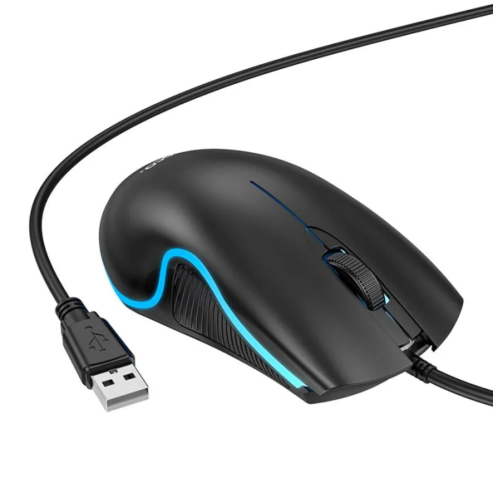 Миша HOCO GM19 Enjoy gaming luminous wired mouse Black