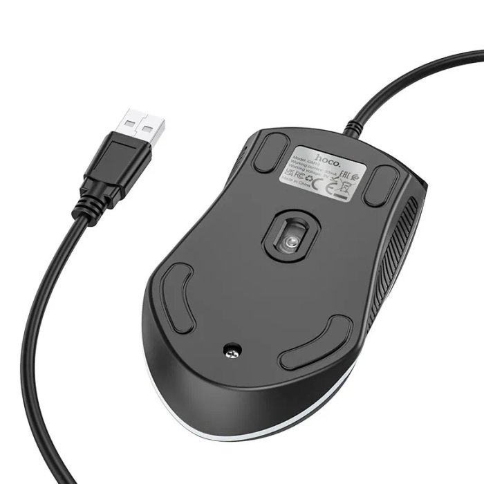 Миша HOCO GM19 Enjoy gaming luminous wired mouse Black