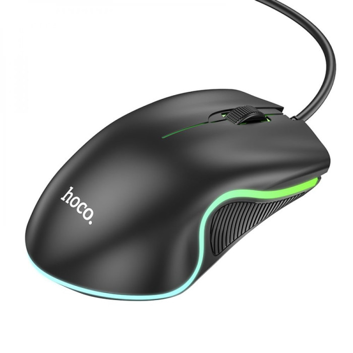 Миша HOCO GM19 Enjoy gaming luminous wired mouse Black