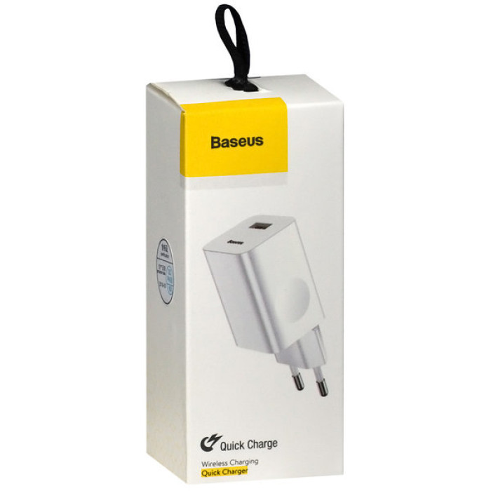 Мережевий зарядний пристрій Baseus Home Charger 1USB QC3.0 12V/2A White