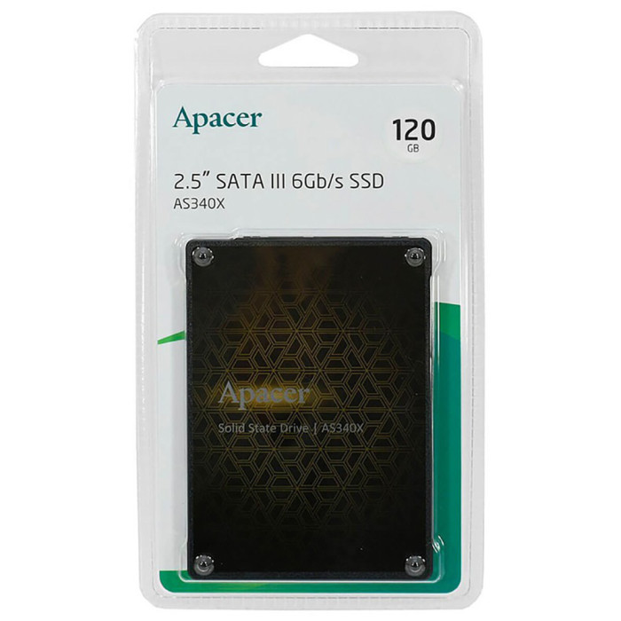 Накопичувач SSD Apacer AS340X 120GB 2.5" 7mm SATAIII 3D NAND Read/Write: 550/520 MB/sec