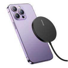 Бездротовий зарядний пристрій Baseus Simple Mini3 Magnetic Wireless Charger 15W Black