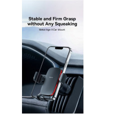 Автотримач для телефона Baseus Metal AgeⅡ Gravity Car Mount（Air Outlet Version）Dark Grey