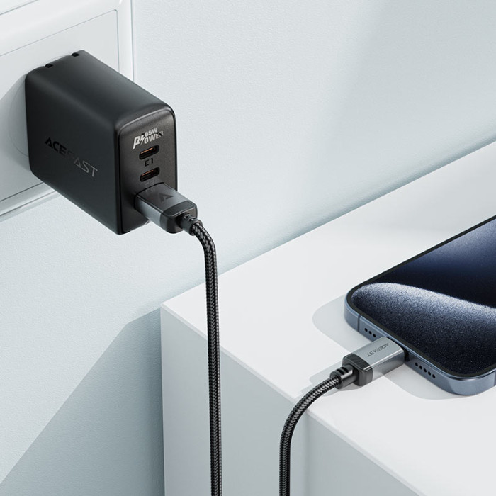 Кабель ACEFAST C20-04 USB-A to USB-C aluminum alloy charging data cable Black