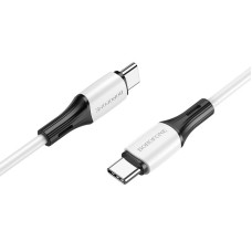 Кабель BOROFONE BX79 Type-C to Type-C 3A,60W, 1m, silicone, silicone connectors, White