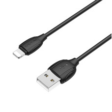 Кабель BOROFONE BX19 USB to iP 2.4A, 1m, PVC, TPE connectors, Black