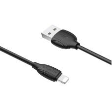 Кабель BOROFONE BX19 USB to iP 2.4A, 1m, PVC, TPE connectors, Black