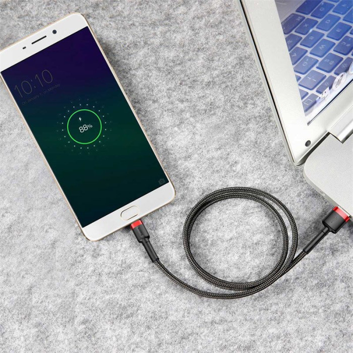 Кабель Baseus Cafule Cable USB For Micro 1.5A 2m Red+Black