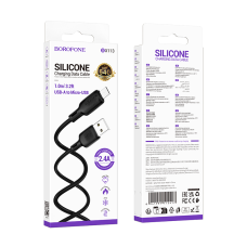 Кабель BOROFONE BX113 Lenny silicone charging data cable Micro(L=1M) Black