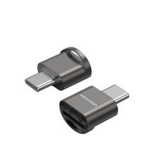 Картридер Vention USB 2.0 Type-C MicroSD Card Reader Gray Zinc Alloy Type