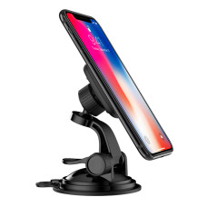 Автотримач для телефона HOCO CA28 Happy journey series suction cup magnetic car holder Black