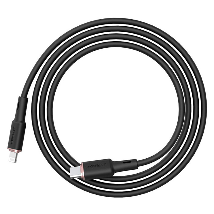 Кабель ACEFAST C2-01 Type-C to iP 3A, 20W, 1.2m silicone, zinc connectors, Black