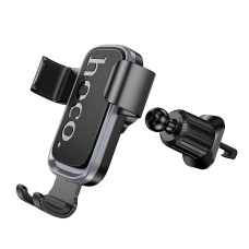 Автотримач для телефона HOCO H80 Vista gravity car holder (air outlet) Black Metal Gray