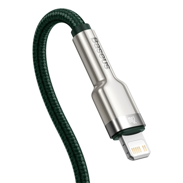 Кабель Baseus Cafule Series Metal Data Cable Type-C to iP PD 20W 1m Green