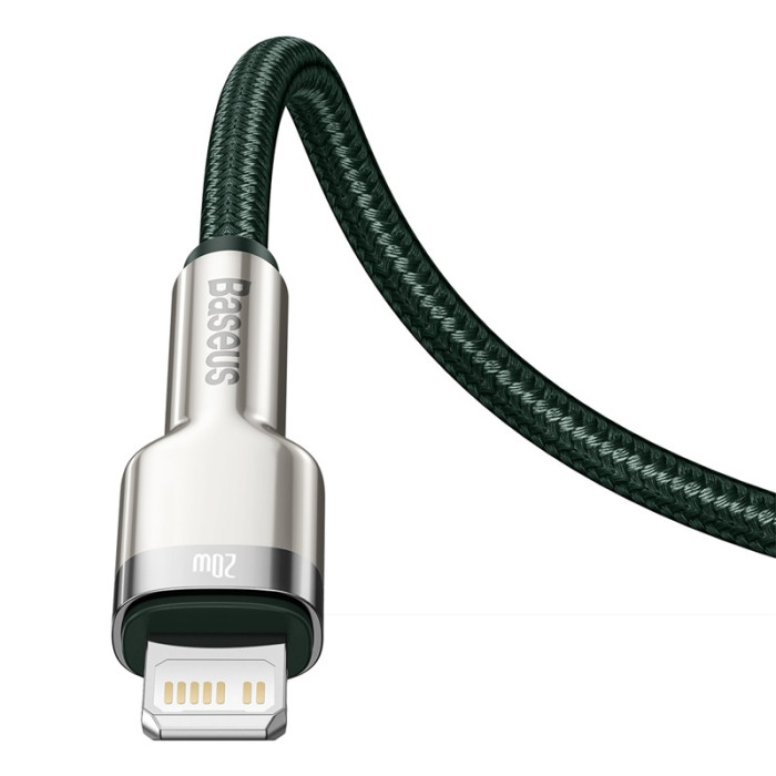Кабель Baseus Cafule Series Metal Data Cable Type-C to iP PD 20W 1m Green
