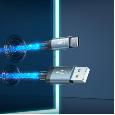 Кабель HOCO U112 Shine charging data cable for Type-C Gray